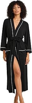 Womens Cotton Robe, Soft Kimono Spa Knit Long Bathrobe Lightweight Loungewear