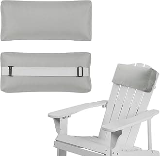 Chaise Lounge Head Pillow, 2 Pack Outdoor Lounge Chair Pillows with Adjustable Strap Water Resistant Longue Head Pillow Headrest Pillows for Patio Backyard Beach Pool Garden Recliner(Gray)
