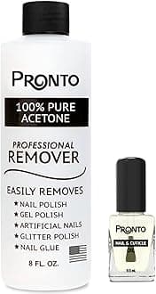 8 Oz 100% Pure Acetone Nail Polish Remover and Cuticle Oil, Pure Acetone for All Nail Polish Types including Gel, Acrylic & Sculptured Nails, Gel Nail Polish Remover and Nail Repair, Duo Pack