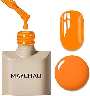 MAYCHAO 15ML Gel Nail Polish 1Pc Neon Bright Orange Gel Polish Soak Off UV LED Nail Polish Nail Art Starter Manicure Salon DIY at Home, 0.5 OZ