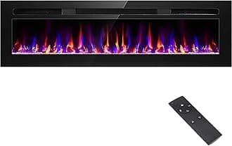68 Inch Electric Fireplace Recessed and Wall Mounted, Fireplace Heater and Linear Fireplace, Ultra-Thin Electric Fireplace, Low Noise, with Timer, Remote Control, Adjustable 12 Flame Color, 750/1500W