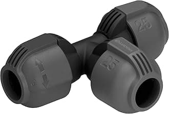 GARDENA Sprinklersystem T-Joint: Connecting piece for connecting pipe branching, 25 mm, compatible with GARDENA connecting pipe 25 mm, tool-free installation (), 2771-20