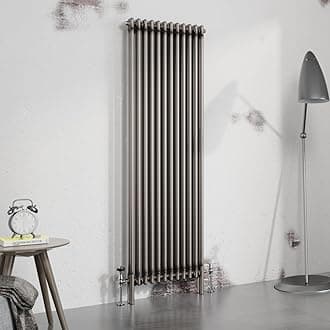 Warmehaus 1800x560mm Raw Metal Vertical Column Radiator Double Traditional Cast Iron Style Bathroom Radiator