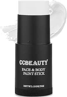 Clown White Face Paint Stick,Face Painting Kit,Non Toxic SFX Makeup For Clown Joker Skeleton Halloween Costume Cosplay,Oil Based Professional FX Body Paint,Full Coverage Painting Foundation