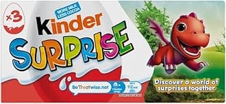 Kinder Milk Chocolate Eggs with Surprise Toys, 60g