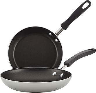 Cookstart DiamondMax Nonstick Frying Pans/Skillet Set, Dishwasher Safe, 8.25 Inch and 10 Inch, Silver