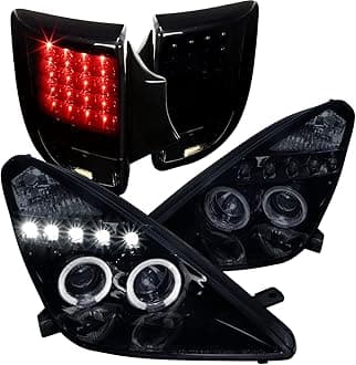 Spec-D Tuning Black Projector Headlight w/LED Turn + 4w 8 LED Bumper Compatible with Celica Left + Right Pair Headlamps Assembly