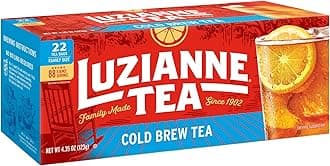 Luzianne Unsweetened Cold Brew Black Iced Tea Bags, Family Size, 22ct Box (Pack of 1)