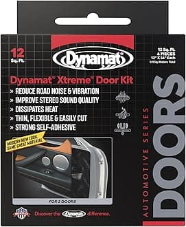 Dynamat Xtreme Sound Deadening Car Insulation Door Kit 10435 – Pre Cut Noise Dampening Kit for 2 Standard Car Doors – Easy Self Adhesive Install – Made in USA – 4 Sheets 12”x36” Each, 12 sq ft total