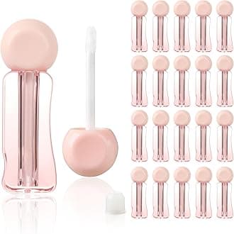 COSIDEA 20pcs Cute irregularly shaped 3ml 0.1oz Rose Empty lip gloss tubes with wand Pink Lipgloss tube containers for lip oil packing