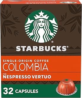 Starbucks by Nespresso Vertuo, Single-Origin Colombia, Medium Roast, Brews 32 capsulas(4 Box)