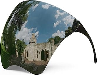 mayoken® Full Face Shield Sunglasses, Futuristic Wraparound Sun Protection Face Shield for Men & Women, Anti-Fog Mirror Glasses, Lightweight & Comfortable Metallic White