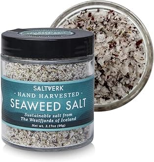 Saltverk Sea Salt - Gourmet, Icelandic, Hand Harvested and Sustainably Made - Seaweed 3.17 Oz