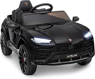 ENYOPRO 12V Licensed Lamborghini Urus Ride On Car, Electric Car Power Wheel SUV Toy w/Parent Remote Control, Music Player, FM Radio, LED Headlights, Soft Start, 2.5MPH Max Speed for Kids (Black)