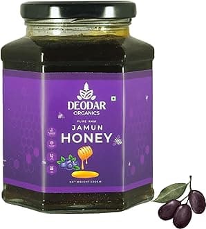 Deodar Organics 100% Pure Jamun Honey No Additives | (50 gm) | Raw, and Unprocessed | for Diabetes | Low Glycemic Index Honey from the Jamun Orchard (pack 0f 1)