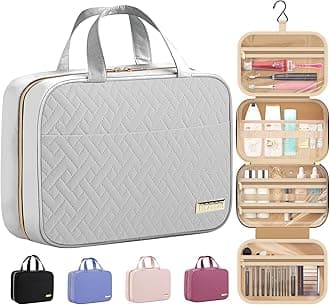 HOTOR Travel Toiletry Bag - Hanging Toiletry Bag for Women & Men, Makeup Bag/Big Comparment, Waterproof for Travel Accessories, Travel Essentials, Medium, Grey