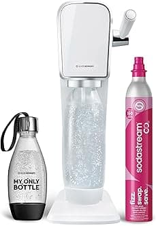SodaStream - ART Sparkling Water Maker | STARTER KIT | CQC CO2 system | Includes 1x CO2 Cylinder, 1x32 & 1x16 Fl Oz Dishwasher Safe Bottles | Combine with Pepsi Flavors | White