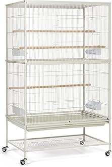 Prevue Pet Products Wrought Iron Flight Cage with Stand, Chalk White