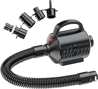 Electric Air Pump for Inflatable Pool Toys - High Power Quick-Fill Air Mattress Inflator Deflator Pump for Pool Float Raft Gymnastics Track Mat, Portable Air Pump 4 Nozzles AC 220-240V (400W)