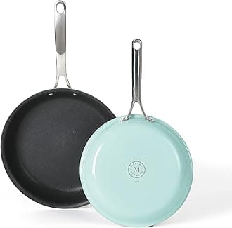 Lockton 2 Piece 10" & 12" Heavy Gauge Aluminum Premium Nonstick Fry Pan Set - Martha Blue