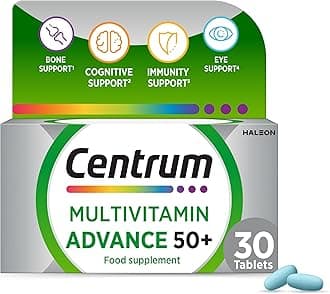 Advance 50+ Tablets Multivitamin & Mineral Supplements, with 24 essential nutrients, including vitamin D, C, Zinc, 30 ct