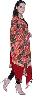 SWI WITH LABEL Women's Kashmiri Aari Embroidered Wool Stole