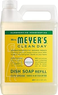 CLEAN DAY Liquid Dish Soap Refill, Biodegradable Formula, Honeysuckle, 48 fl. oz