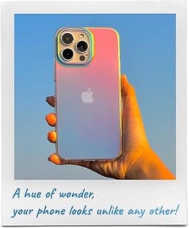 LONLI Hue - for iPhone 15 Pro Max Case - Rainbow Iridescent Phone Case with [4 Airbag Cushioned Corners] - Cute, Unique and Aesthetic Shockproof Cover for Women and Girls (2023)