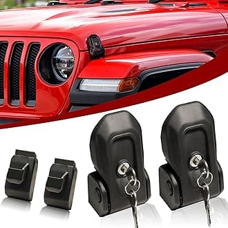 Buling Wrangler Factory Locking Hood Latches with Keys Compatible with Jeep Wrangler JL JLU 2018-2025 & Jeep Gladiator JT 2020-2025 (Matte Black)