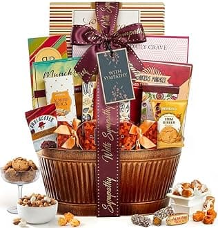 Broadway Basketeers Sympathy Gift Baskets – Bereavement & Condolences Care Package with Gourmet Snacks - Thoughtful Sympathy Gifts Delivery for Loss of Loved One, Funeral, or Kosher Shiva