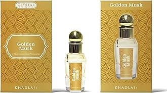 Khadlaj Perfume Oil 15ml - Premium Non-Alcoholic Long-Lasting Fragrance for Women & Men - Unisex Arabian Oud Attar Sweet Floral Musky Woody Notes - 8 Luxurious Variants 1x6 Pc (Golden Musk (15ML))