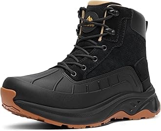 Women's Waterproof Hiking Boots Lightweight Outdoor Trekking Camping Trail Work Boots Duck Boots Size 9 W US SNHB2312W, Black