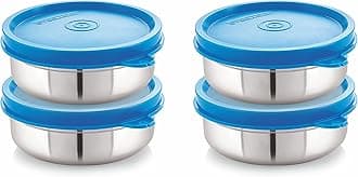 STEELLOCKFlex Stainless Steel Containers Size Slim 200ml x 4 (Blue)