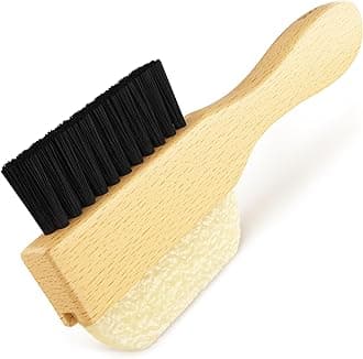 Shacke Suede Shoe Cleaner Brush - Yellow Rubber Suede Eraser with Soft Bristle Brush for Suede Cleaner and Nubuck Brush, Cherry Brown