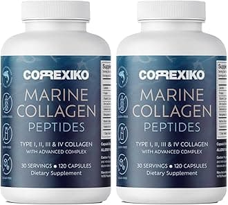 Marine Collagen Supplement Pills - 1800mg Hydrolyzed Collagen Peptides per Serving with Added Hyaluronic Acid, Vitamin C & Minerals - for Hair, Skin & Nails - 240 Capsules 2 Month Supply