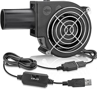 97mm x 33mm USB Centrifugal 5V Air Blower Brushless Fan with Tube for Replacement Fireplace Forge Smoker BBQ Electronic Cabinet Squirrel Cage Cooler