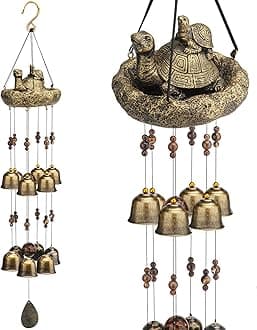 YLYYCCTurtle Wind Chimes,25" Wind Chimes Outdoors Clearance, Wind Chimes for Outside with 12 Copper Bell Soothing Melodic Tones, Home Garden Decor Wind Chimes for Mom Grandma Unique Birthday Gifts