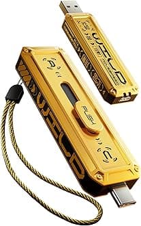 2TB Thumb Drive 1000MB/s Read Write Speed,USB 3.2 Gen2+USB C Stick with Dual Ports, Portable SSD 3-Stage Push-Pull Design, Memory Stick for iPhone 15/16 Series/Mac/Android Phone etc.