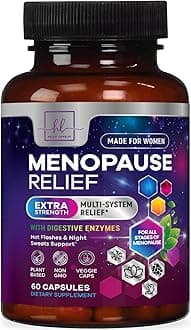 Menopause Supplements for Women - Hot Flash Night Sweats & Menopause Relief Pills - Probiotic Blend 8 Billion CFU Per Serving with Dong Quai & Black Cohosh - Vaginal, Digestive Support - 60 Capsules