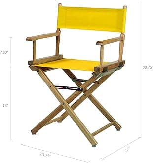 Casual Home 200-00/021-34 Director's Chair 18" - Classic Height Natural Frame/Gold Canvas