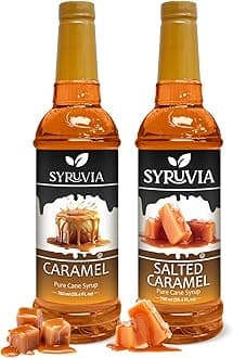 Syruvia Coffee Syrup Variety Pack - Caramel & Salted Caramel- Gluten-Free, Kosher, 25.4 fl oz Bottles - Enhance Your Coffee Experience with Premium Flavoring Syrups