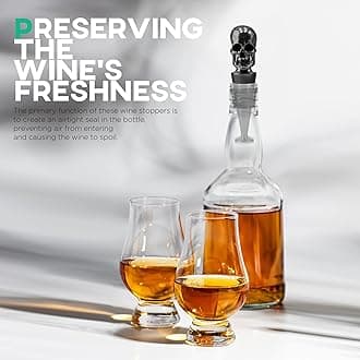 Homestia Skull Wine Stopper, Bottle Stopper Wine Saver, Reusable Wine Corks for Beverage, Wine Preserver Wine Saver Keep Wine Fresh, Wine Accessories Gifts for Wine Lovers, Wedding Favors