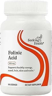 Folinic Acid - Methylated Form of Folate Precursor - Folinic Acid Supplement Supports Heart Health - Metabolically Active Alternative to Folate - 1360 mcg, 60 Lozenges