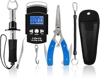 XBLACK Fishing Tool Kit Fishing Pliers Fish Gripper Fishing Scale Fish Grip Tools Set Saltwater Resistant Fishing Gear