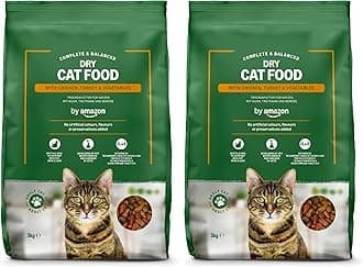 by Amazon - Complete Dry Cat Food with Chicken, Turkey and Vegetables, 2 pack of 3kg