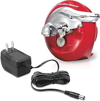 Walk 'n Cut Electric Can Opener for Kitchen, Use On Any Size, Automatic and Hand-Free, Cordless & Rechargeable, Easy Clean Removable Blade, Red (76506)