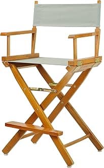 24" Director's Chair Honey Oak Frame-with Grey Canvas, Counter Height
