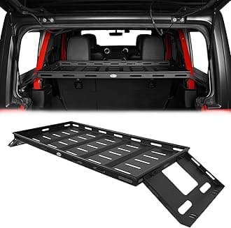 Rear Trunk Cargo Rack Tray Basket Shelf for 2007-2026 Jeep Wrangler JK/JL Unlimited 4-Door Hardtop, Steel Tailgate Storage Luggage Carrier for Overlanding Camping & Daily Use