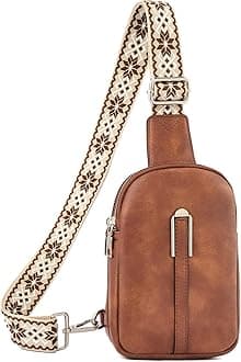 BostantenSmall Sling Bag for Women Crossbody Purse Leather Crossbody Bag Trendy Leather Fanny Pack Chest Bag for Travel