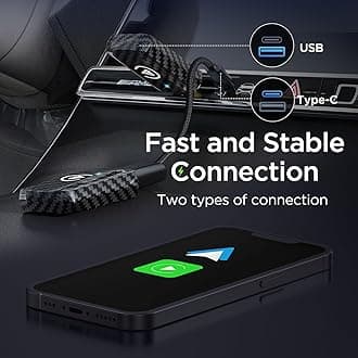 Wireless CarPlay Adapter UK Android Auto Adpater 2 IN 1, Convert Wired AA/Carplay to Wireless, for Android 11+/iOS 10+ Phones, USB C/A, Plug & Play, SMT-AC01